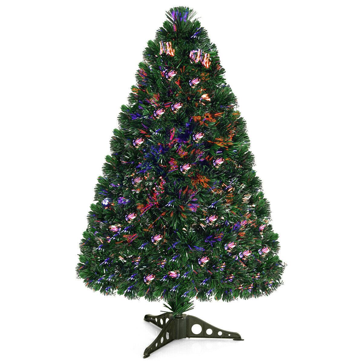 Alt View 7. Gymax - Gymax Pre-Lit Fiber Optic 3' Artificial Christmas Tree PVC Tips Plastic Stand - Green.