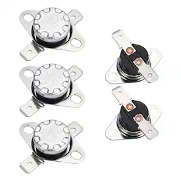 Unique Bargains - KSD301 Thermostats 60°C/140°F 10A Normally Open N.O Adjust Snap Disc Temp Switch 5pcs Bakelite - Silver