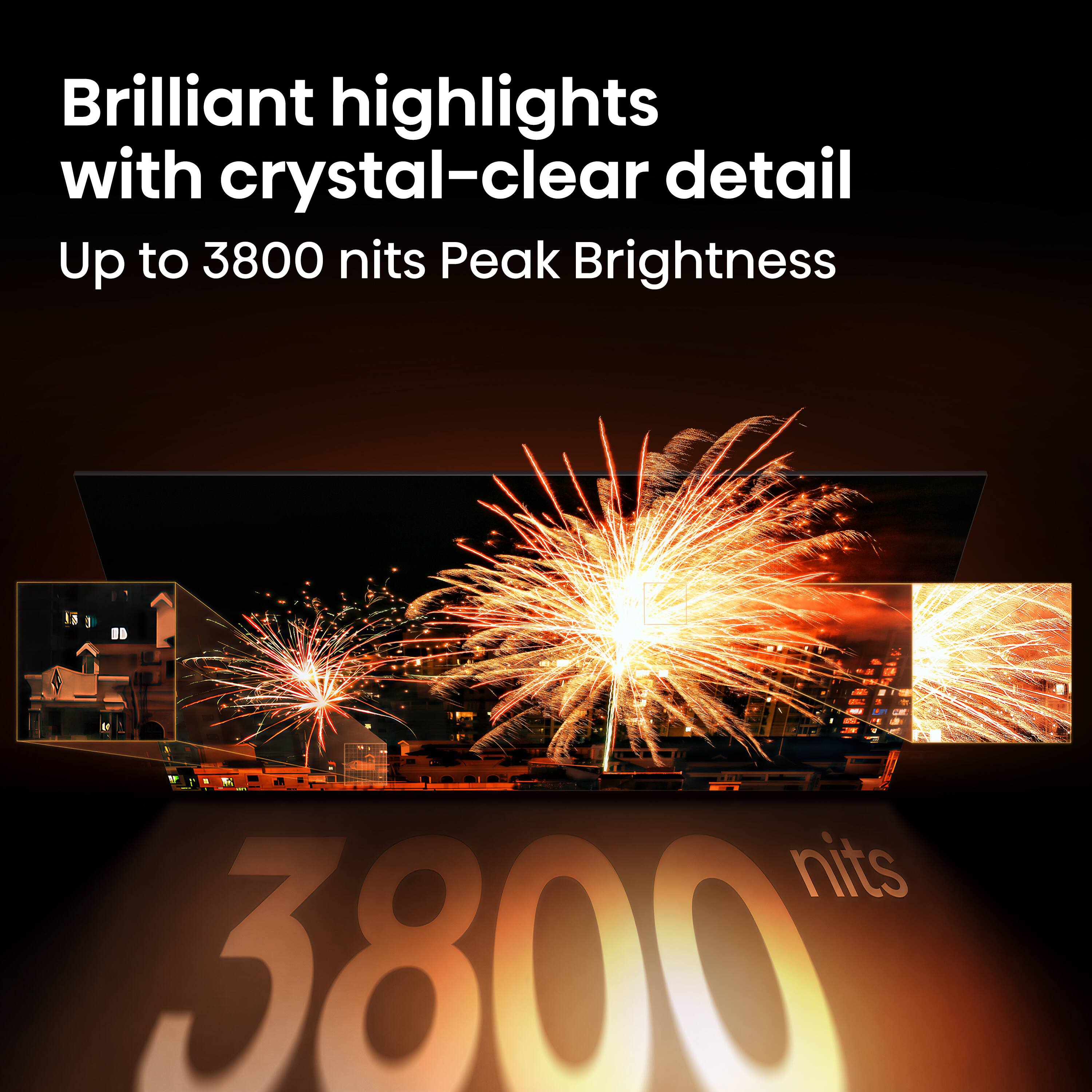 Brilliant highlights with crystal-clear detail  
Up to 3800 nits Peak Brightness