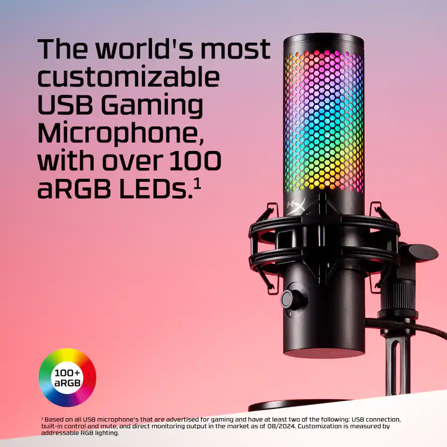 HyperX QuadCast S Wired Multi Pattern USB Electret Condenser