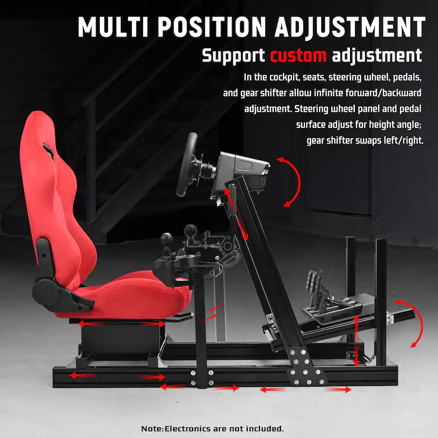 Custom Sim Cockpits Dardoo Aluminum Profile Professional Racing Simulator Cockpit, Equipped ...