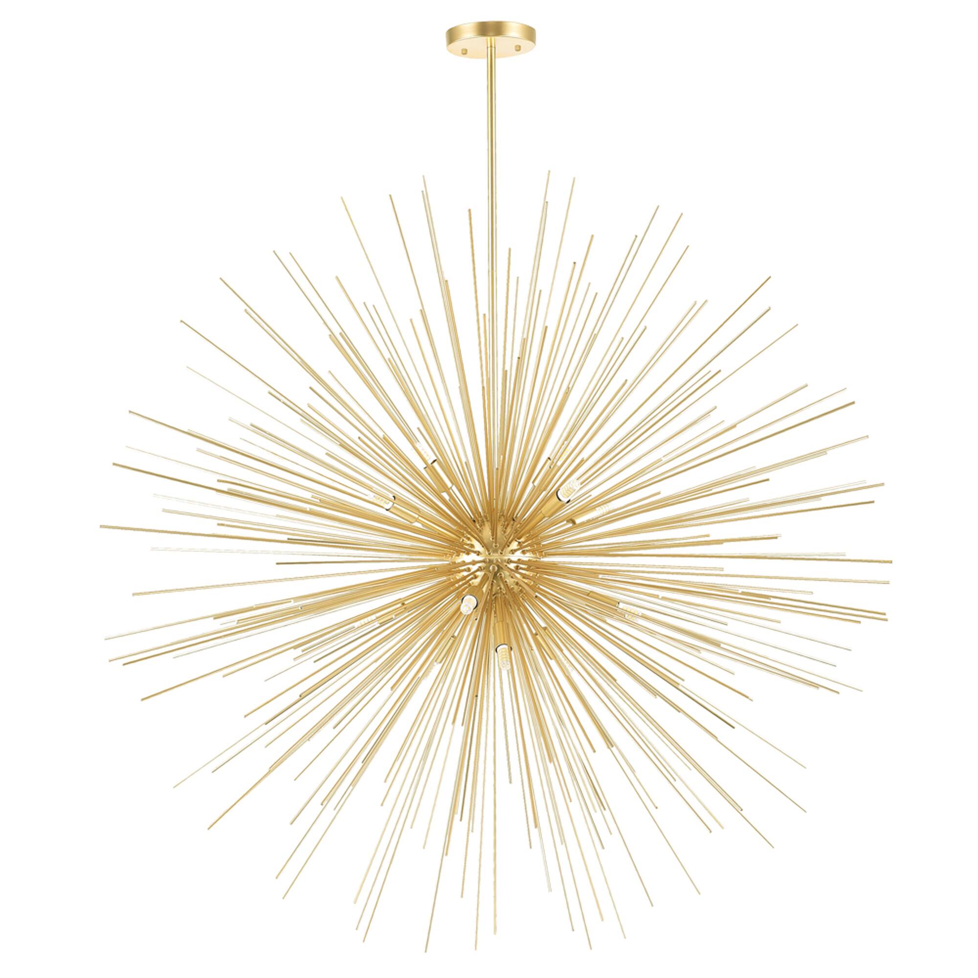 Alt View 1. CWI Lighting - Savannah 14 Light Chandelier With Gold Leaf Finish - Gold Leaf.