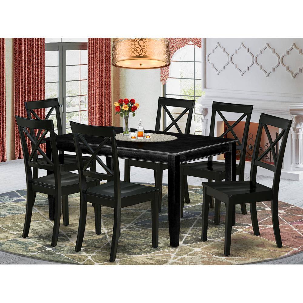 Left. East West Furniture - Dining Room Set Black - Brown.