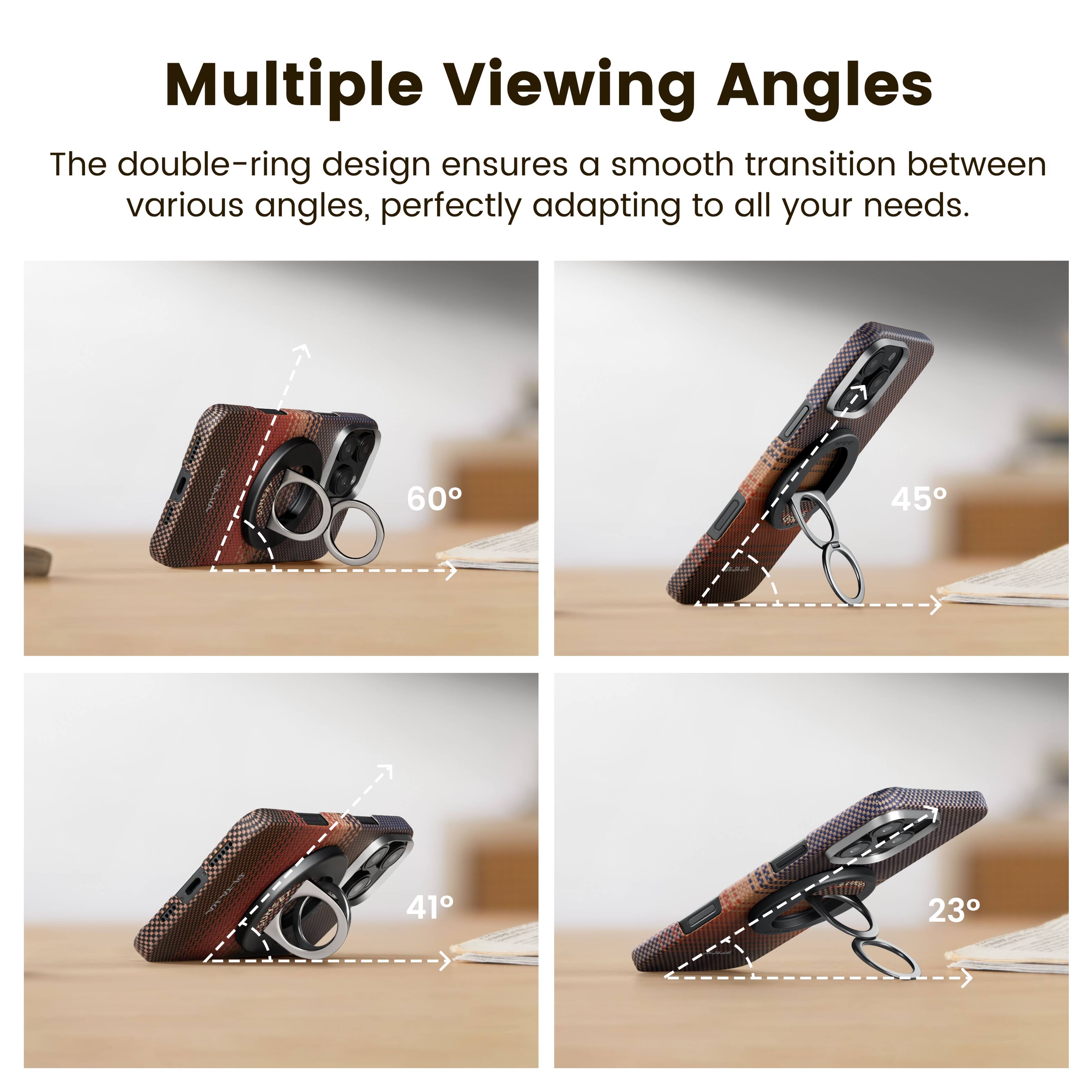 Multiple Viewing Angles

The double-ring design ensures a smooth transition between various angles, perfectly adapting to all your needs.

60°  
45°  
41°  
23°