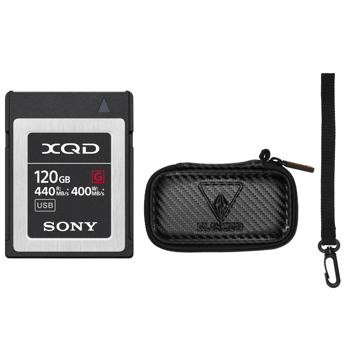XQD  
120GB  
R: 440 MB/s  
W: 400 MB/s  
USB  
SONY  
T SLINGER