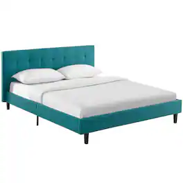 Modway - Linnea Fabric Queen Bed - Blue