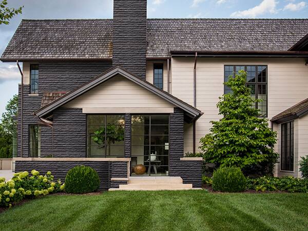 Alt View 5. LOVMOR - 1 Pack Faux Stone Wall Covering Panels for Interior and Exterior Decor PU Stone Veneer Exterior Exterior Siding - Black Flowing Stone.