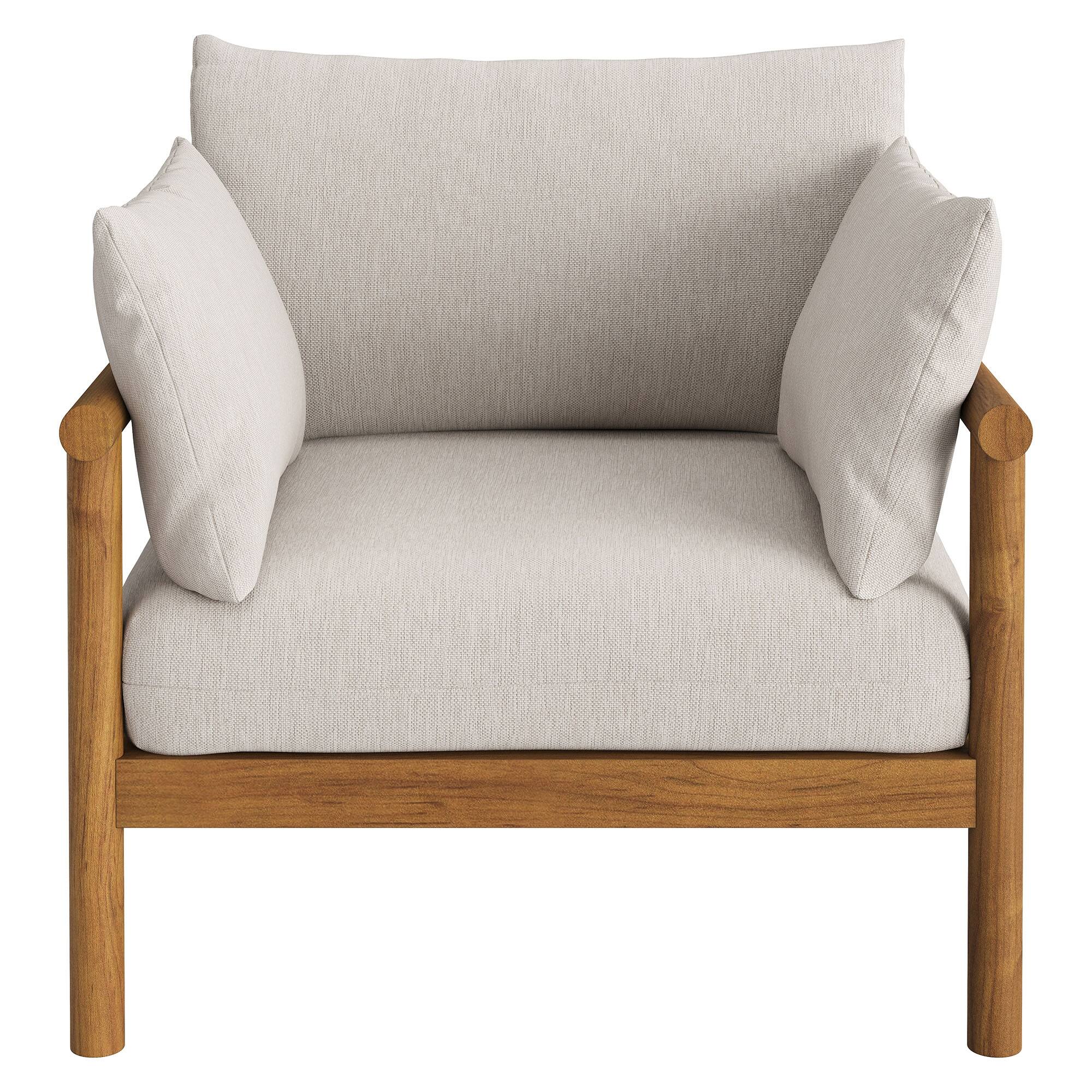Alt View 4. Modway - Eleni Outdoor Teak Wood Armchair by Modway - Natural Sail.