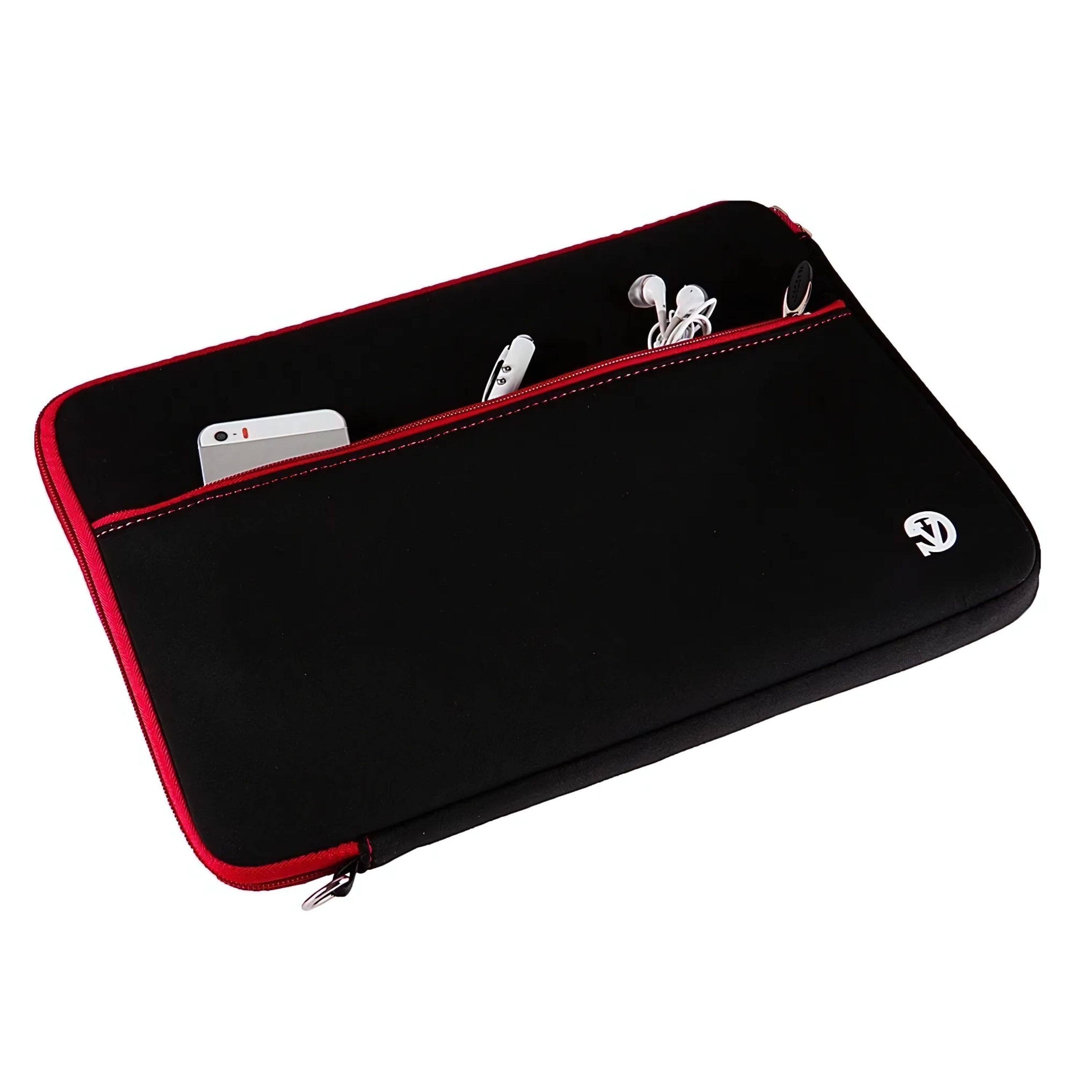 Left. Kitcheniva - Universal Laptop Neoprene Sleeve Carry Case Zipper Bag 13" Black/Red - Black/Red.