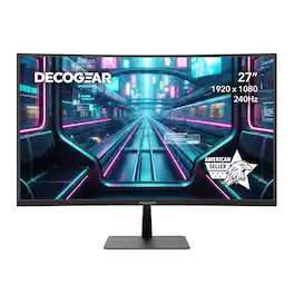 Deco Gear - 27" Curved Gaming Monitor, 240Hz FHD 1080p, 1500R VA, HDR, 99% sRGB, Adaptive-Sync, HDMI/DP, Low Blue Light