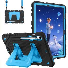 Kitcheniva - Shockproof Case for Samsung Galaxy Tab S10 Lite / S10 FE Stand Cover Black/Blue - Black Blue