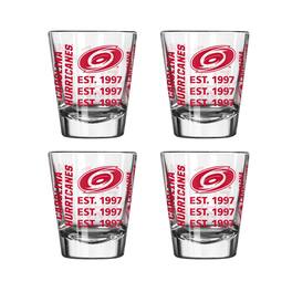 Logo Brands - Carolina Hurricanes 4-Pack 2oz. Shot Glass Set - Multicolor