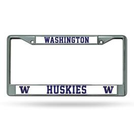 Rico Industries - Washington Huskies Chrome Metal License Plate Frame - Multi