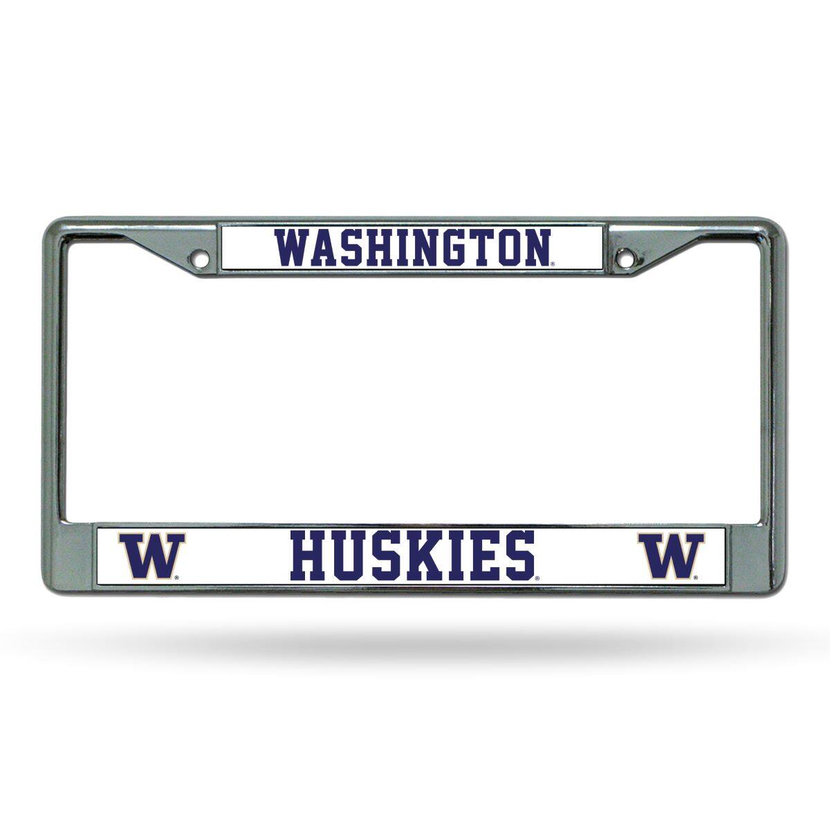 Washington Huskies Chrome Metal License Plate Frame