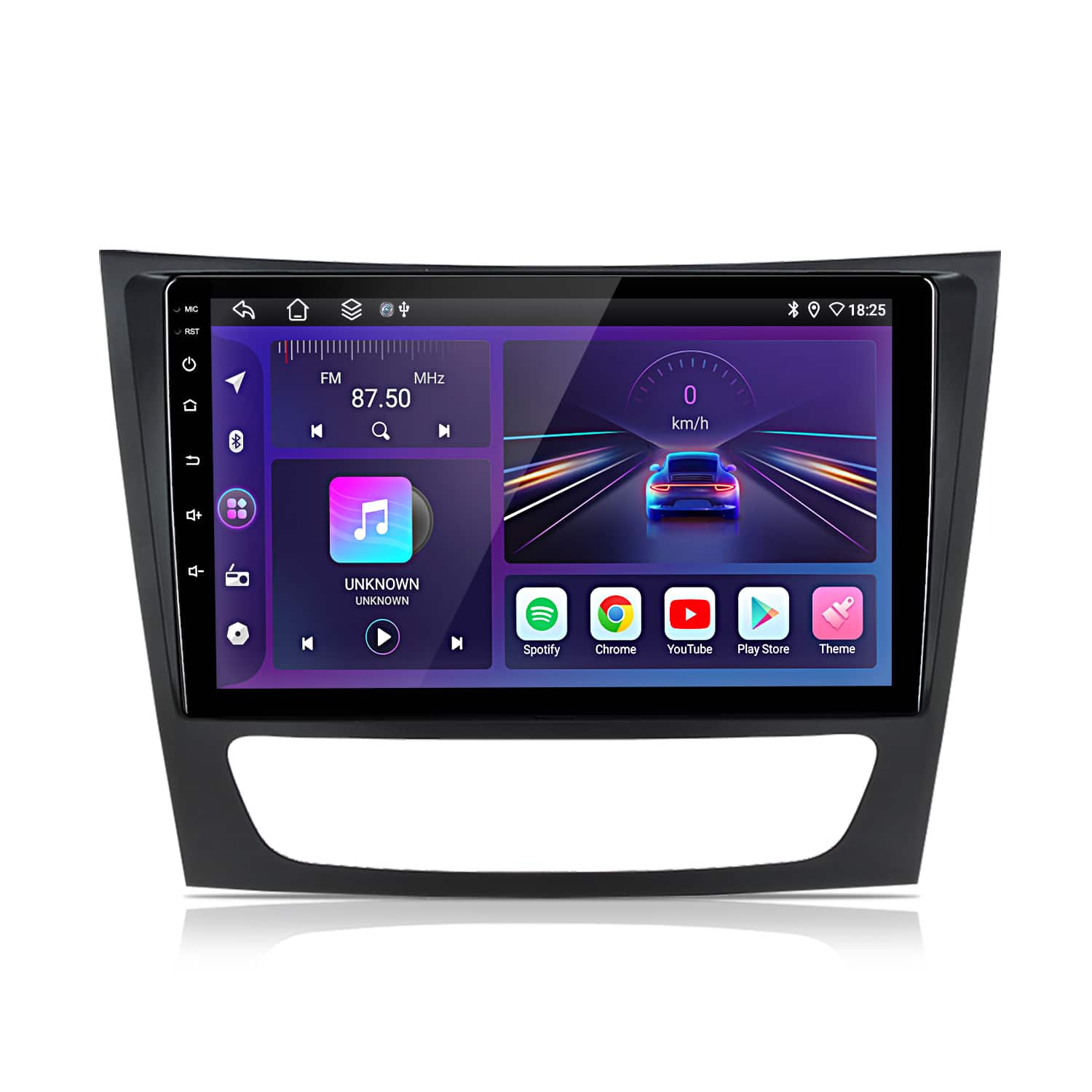 Junsun - 9"6+128GB Android15 8Core carplay Car Stereo Radio GPS Navi FM For W211 2002-2007 WIFI RDS DSP SWC Bluetooth Bose system - Black
