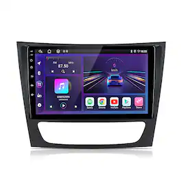 Junsun - 9"6+128GB Android15 8Core carplay Car Stereo Radio GPS Navi FM For W211 2002-2007 WIFI RDS DSP SWC Bluetooth Bose system - Black