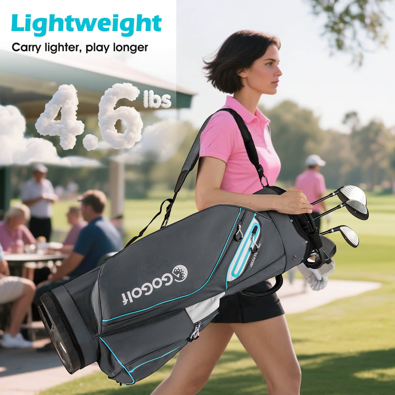 Lightweight  
Carry lighter, play longer  

4.6 lbs  

GOGolf
