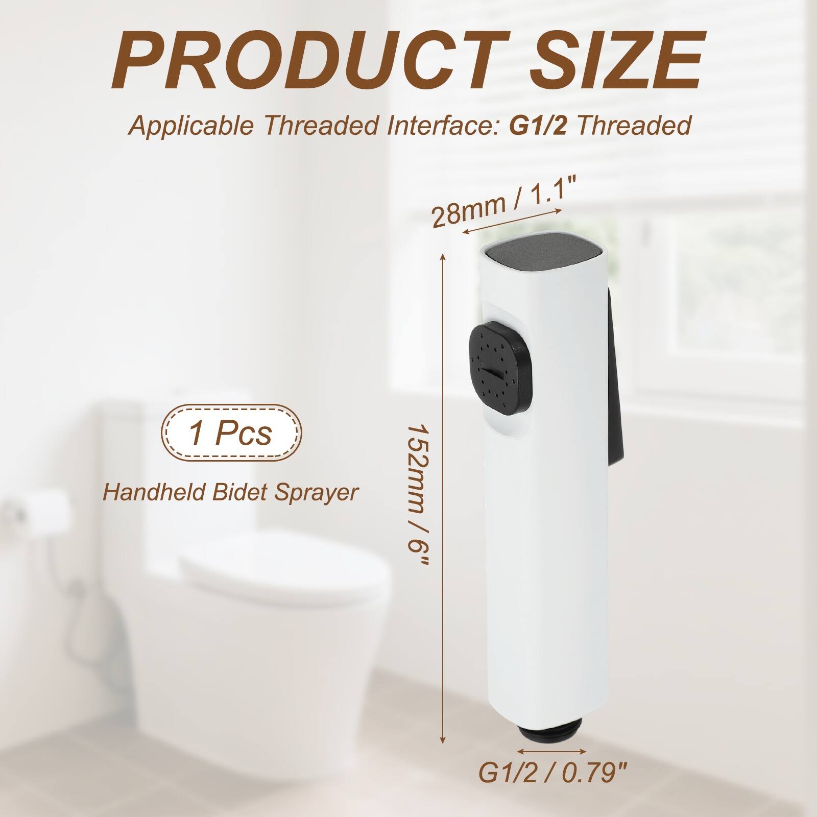 Unique Bargains Handheld Bidet Sprayer for Toilet, ABS Bathroom Sprayer ...