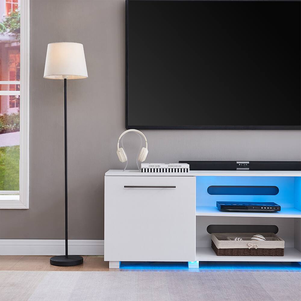 Angle. Living Essentials Corp - Medford TV Console White - White.