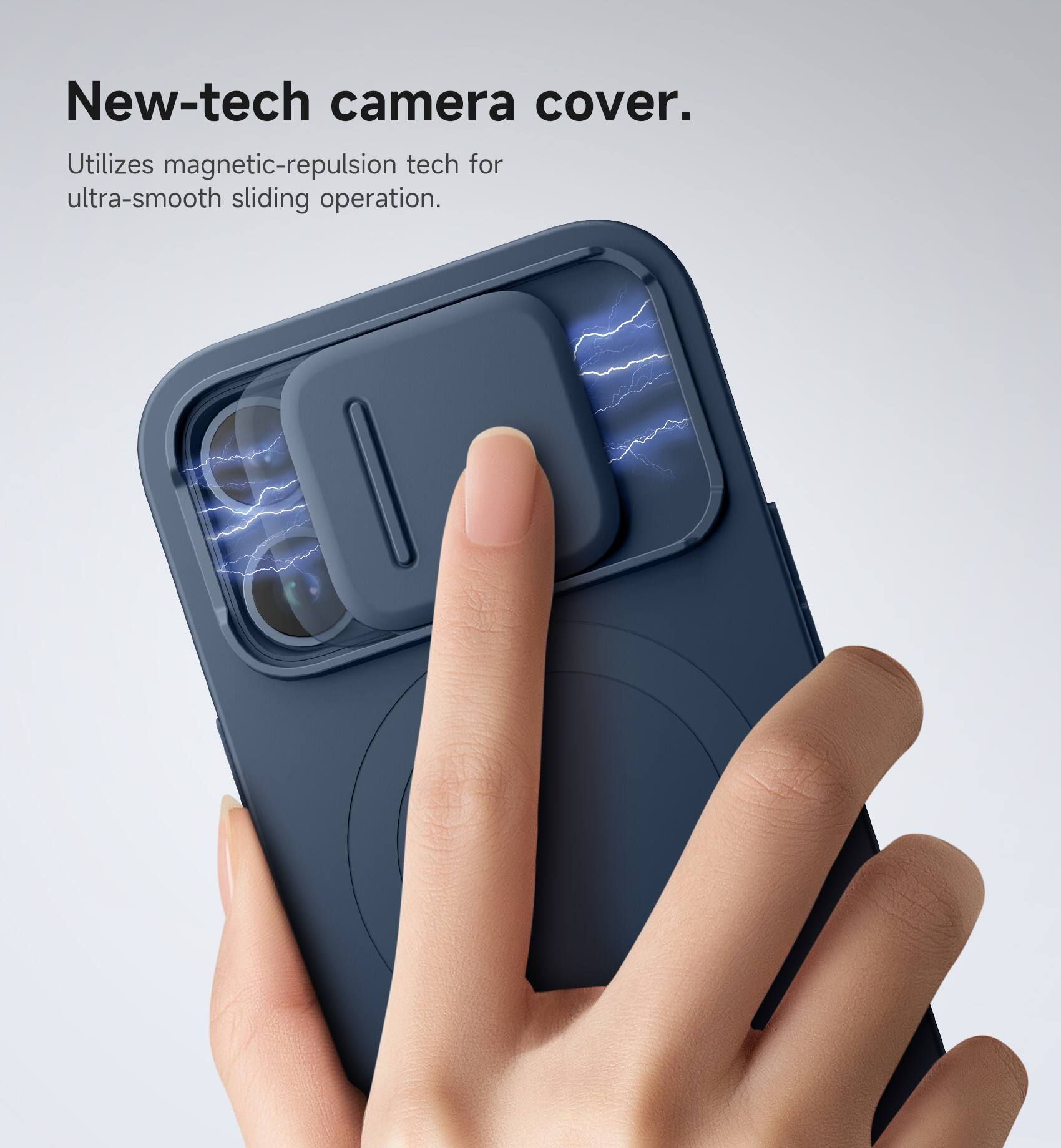 New-tech camera cover.  
Utilizes magnetic-repulsion tech for ultra-smooth sliding operation.