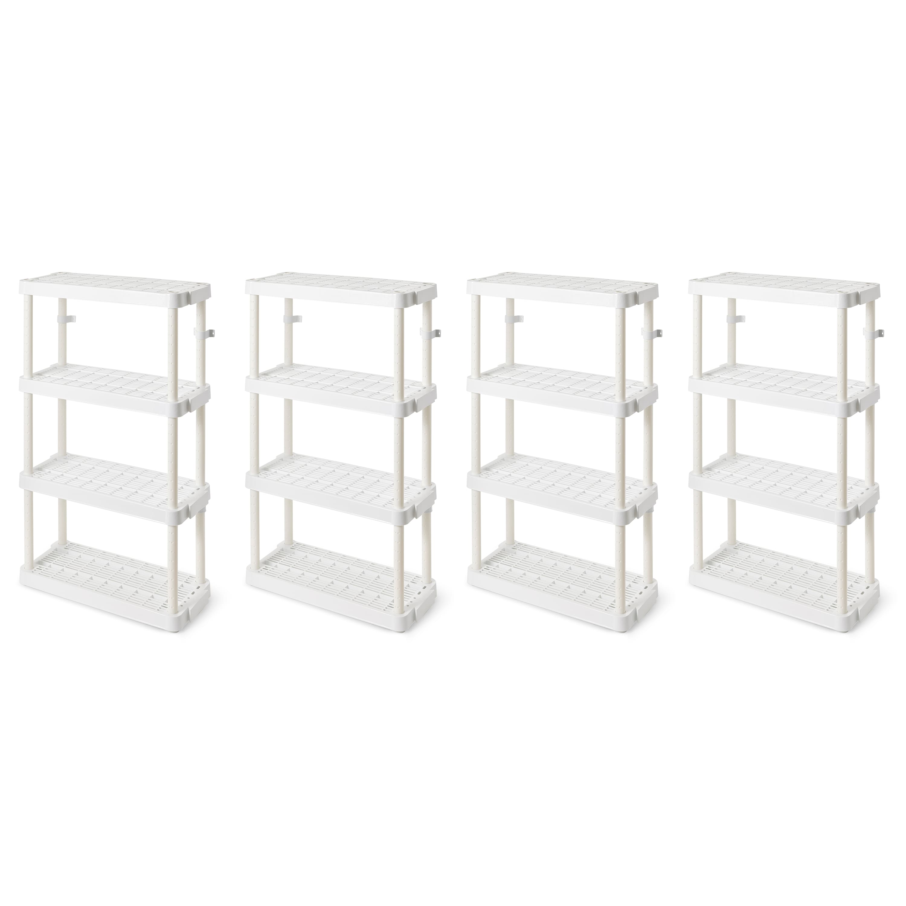 Gracious Living - 4 Shelf Adjustable Height Medium Duty Storage, (4 Pack) - White price history on PriceWatchPro