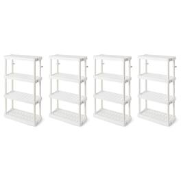 Gracious Living - 4 Shelf Adjustable Height Medium Duty Storage, (4 Pack) - White