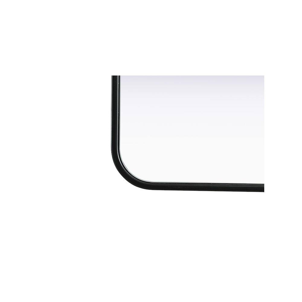 Back. Elegant Decor - Contour Metal Rectangle Mirror 28x42 in Black - Black.