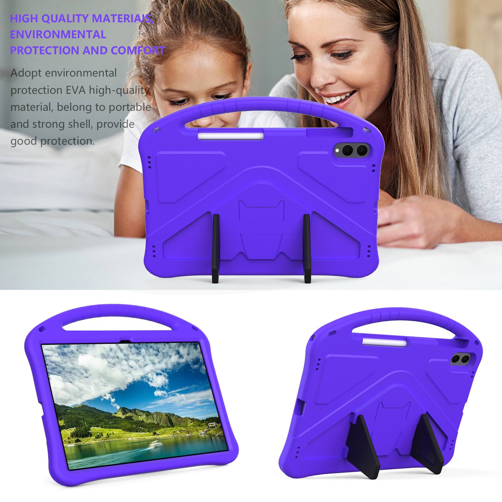 HIGH QUALITY MATERIALS, ENVIRONMENTAL PROTECTION AND COMFORT

Adopt environmental protection EVA high-quality material, belong to portable and strong shell, provide good protection.