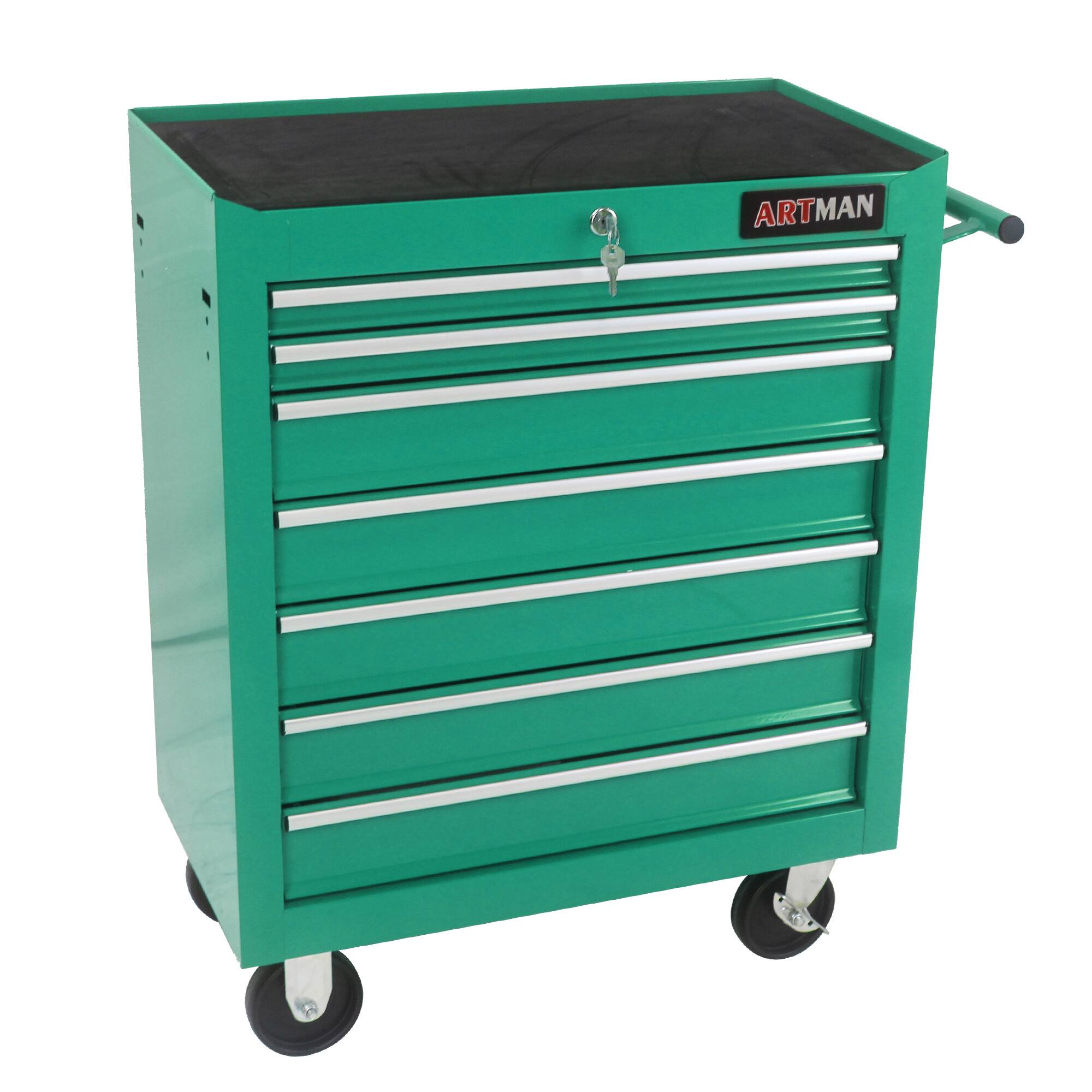 Alt View 1. APRILSOUL - 7 DRAWERS MULTIFUNCTIONAL TOOL CART WITH WHEELS-GREEN - Green.