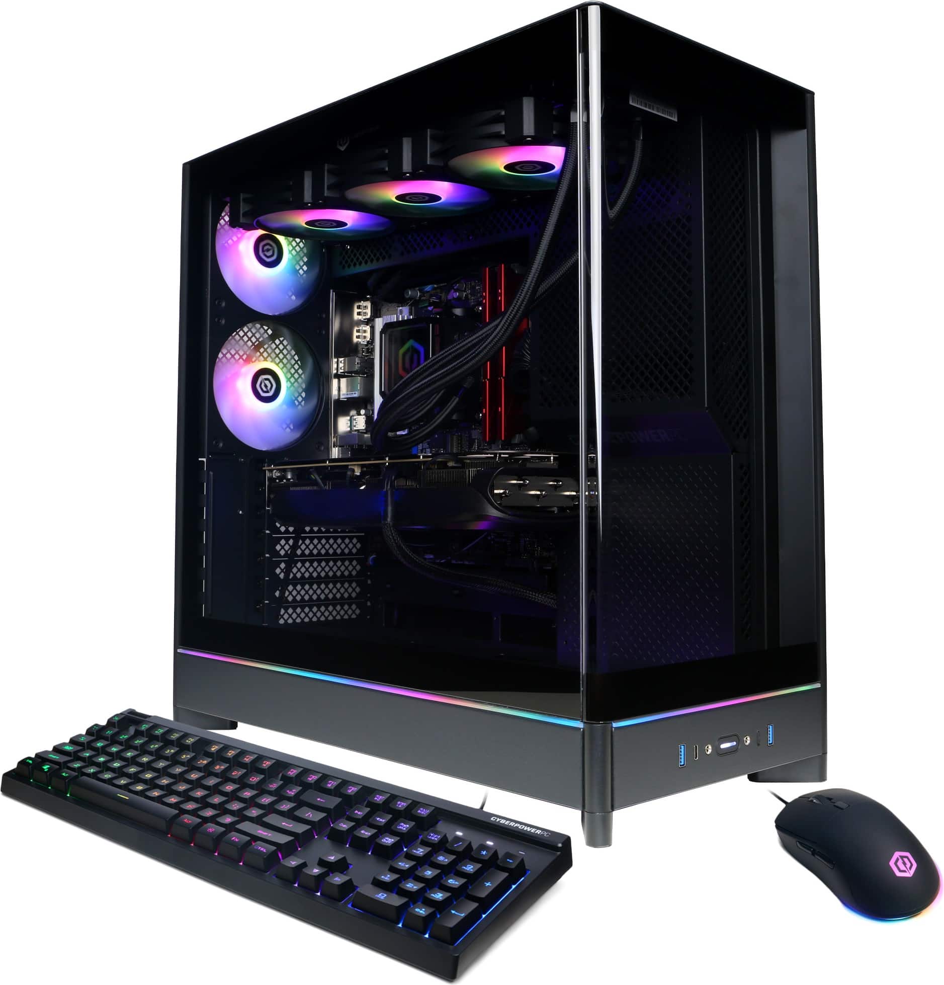 CyberPowerPC - Gaming Desktop - AMD Ryzen 9 9900X3D - NVIDIA GeForce RTX 5070 Ti 16GB - 32GB DDR5 - 2TB PCIe 4.0 SSD - Black - Front_Zoom
