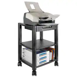 KanTek - PS540 17 in. x 13-1/4 in. x 24-1/4 in. Three-Shelf Mobile Printer Stand - Black