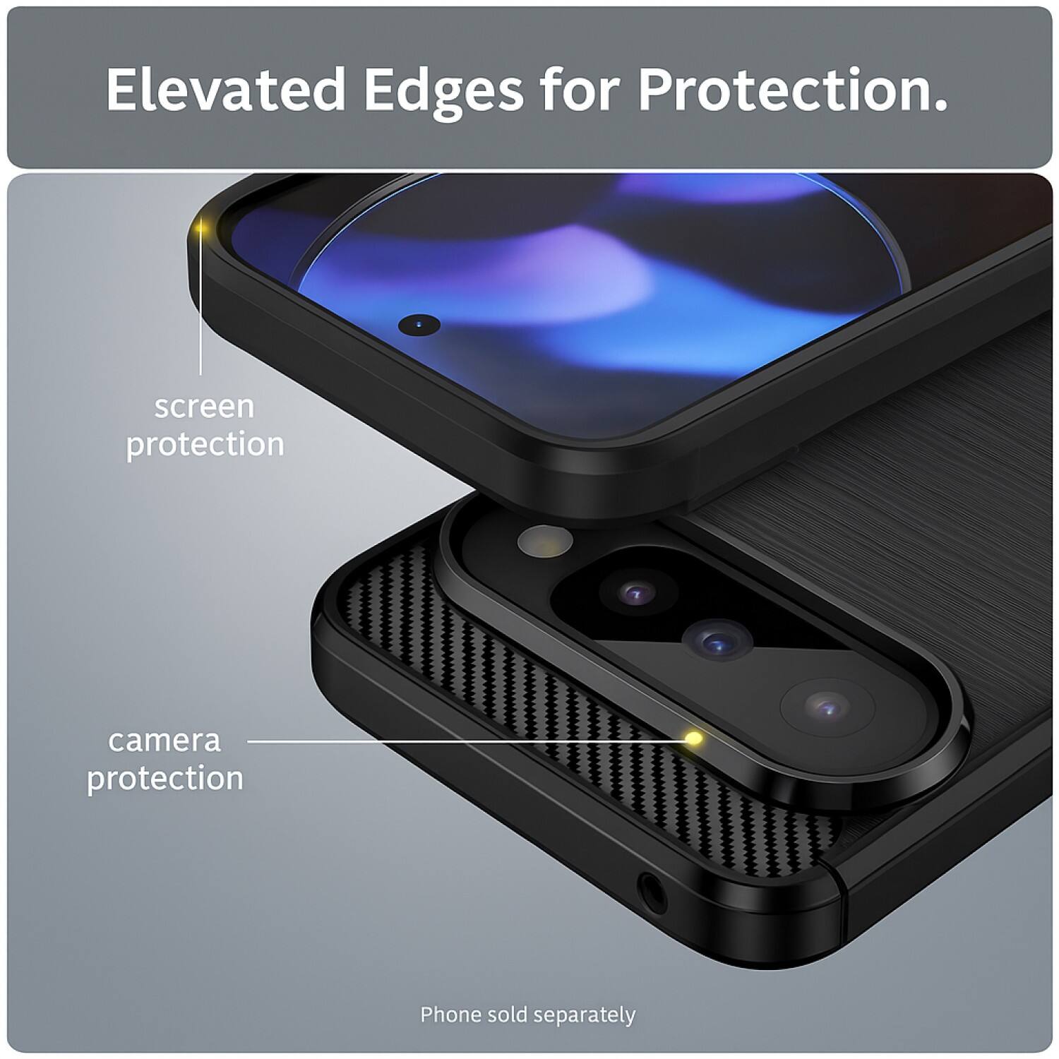 Elevated Edges for Protection.

screen protection

camera protection

Phone sold separately