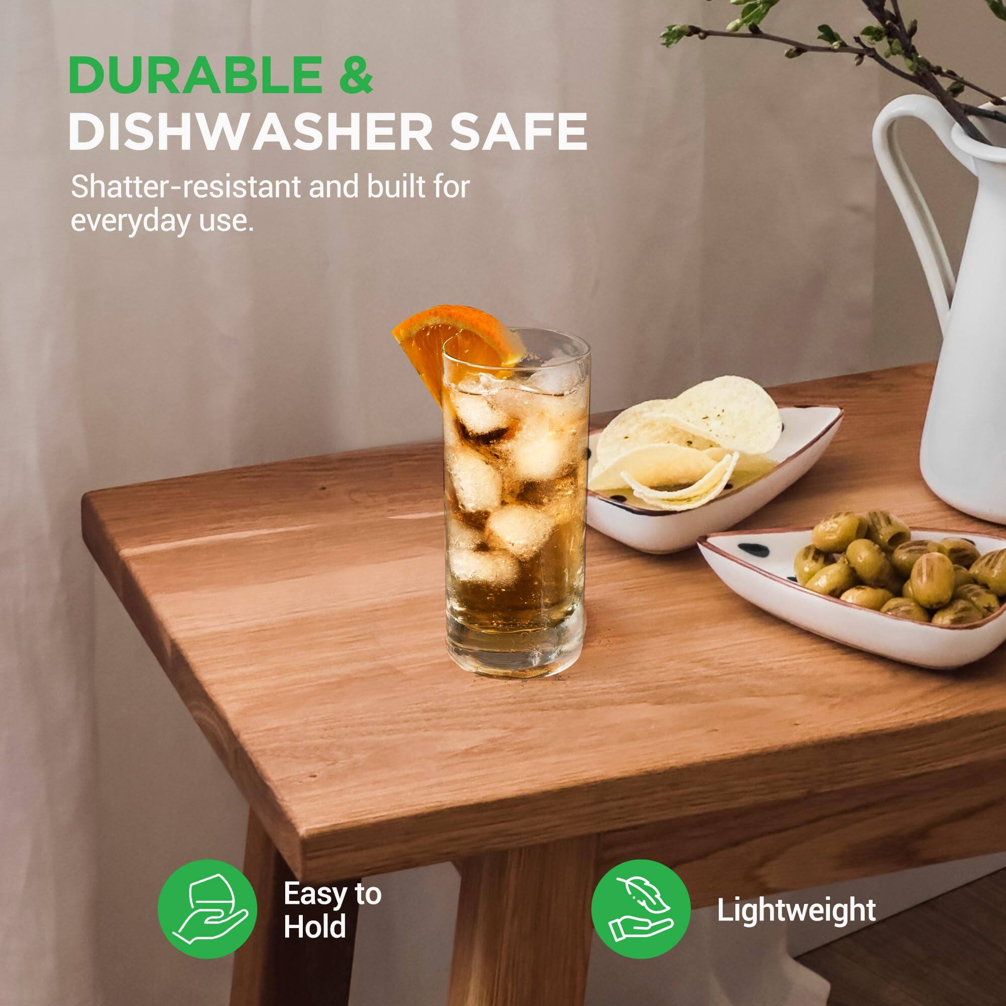 DURABLE & DISHWASHER SAFE  
Shatter-resistant and built for everyday use.  

Easy to Hold  
Lightweight