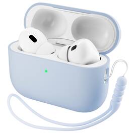 Ornarto - Compatible with AirPods Pro 3 Case 2025, Full Protective Silicone with Front LED Visible Skin Case - Baby Blue