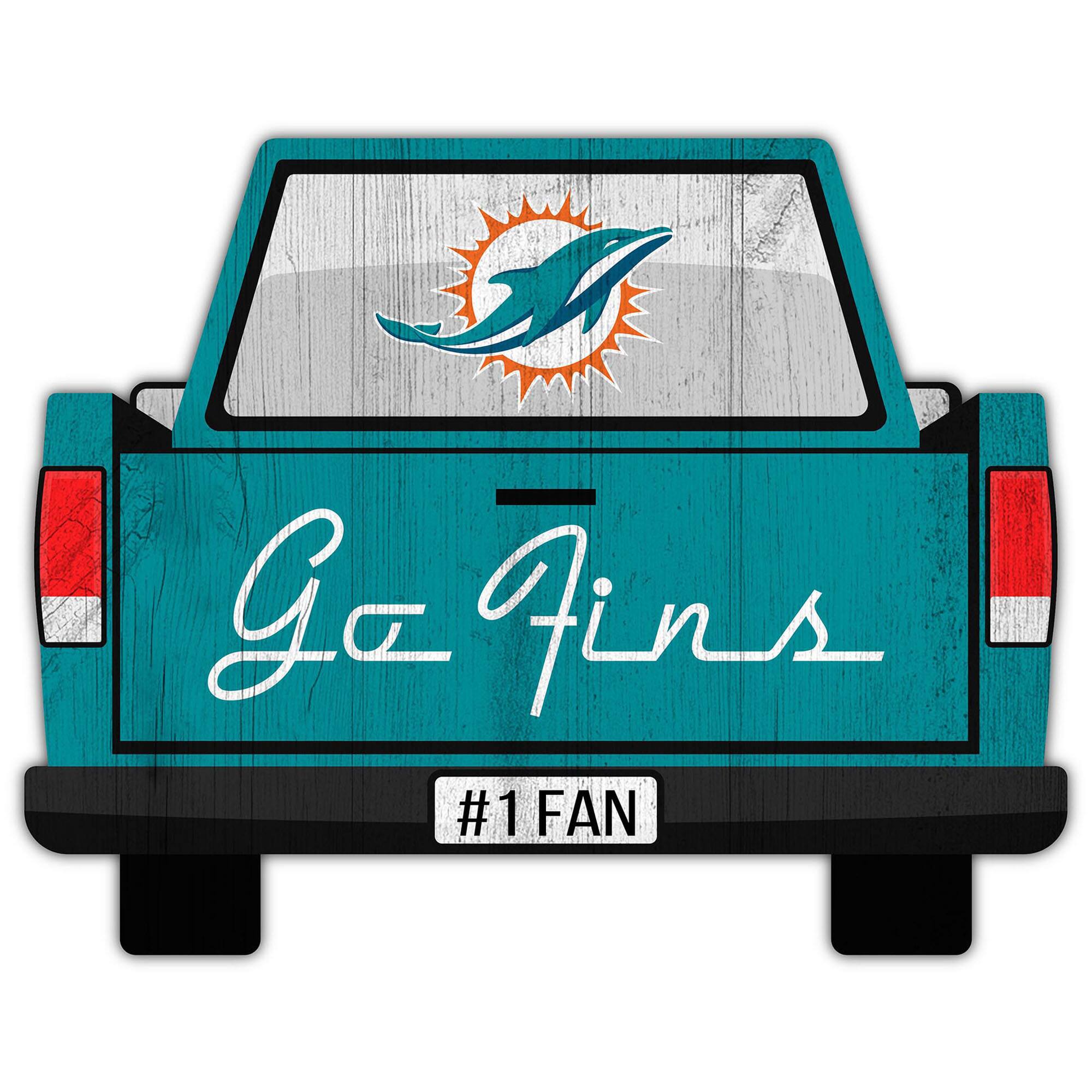 Miami Dolphins 12'' x 12'' Truck Back D-cor
