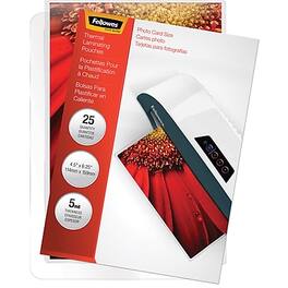 Fellowes - Thermal Laminating Pouches, Photo, 5 Mil, 25/Pack (52010) - Clear