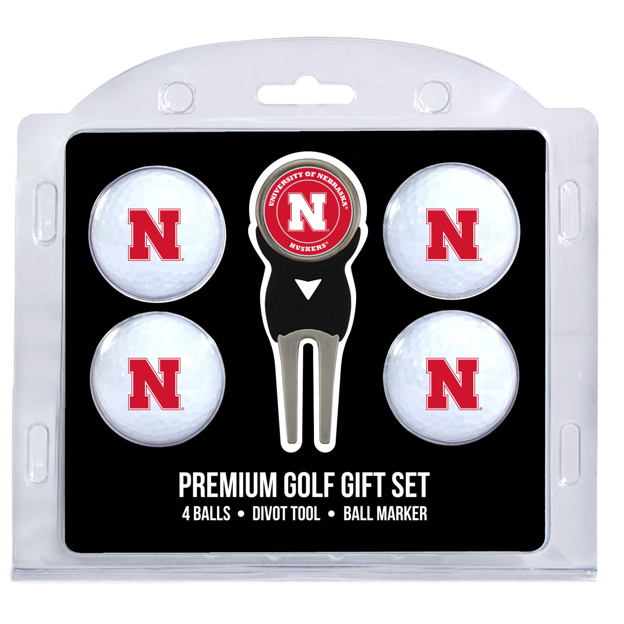 Team Golf - Nebraska Huskers 4-Ball Gift Set - Multicolor