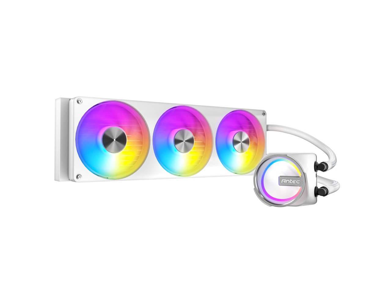 Alt View 4. Antec - Skeleton Matrix 360 ARGB Liquid CPU Cooler, 360mm Radiator, Single-Frame Fan, Hydraulic Bearing, Copper Base - White.
