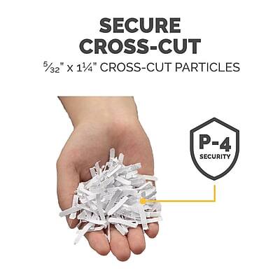 SECURE CROSS-CUT  
5/32" x 1 1/4" CROSS-CUT PARTICLES  
P-4 SECURITY