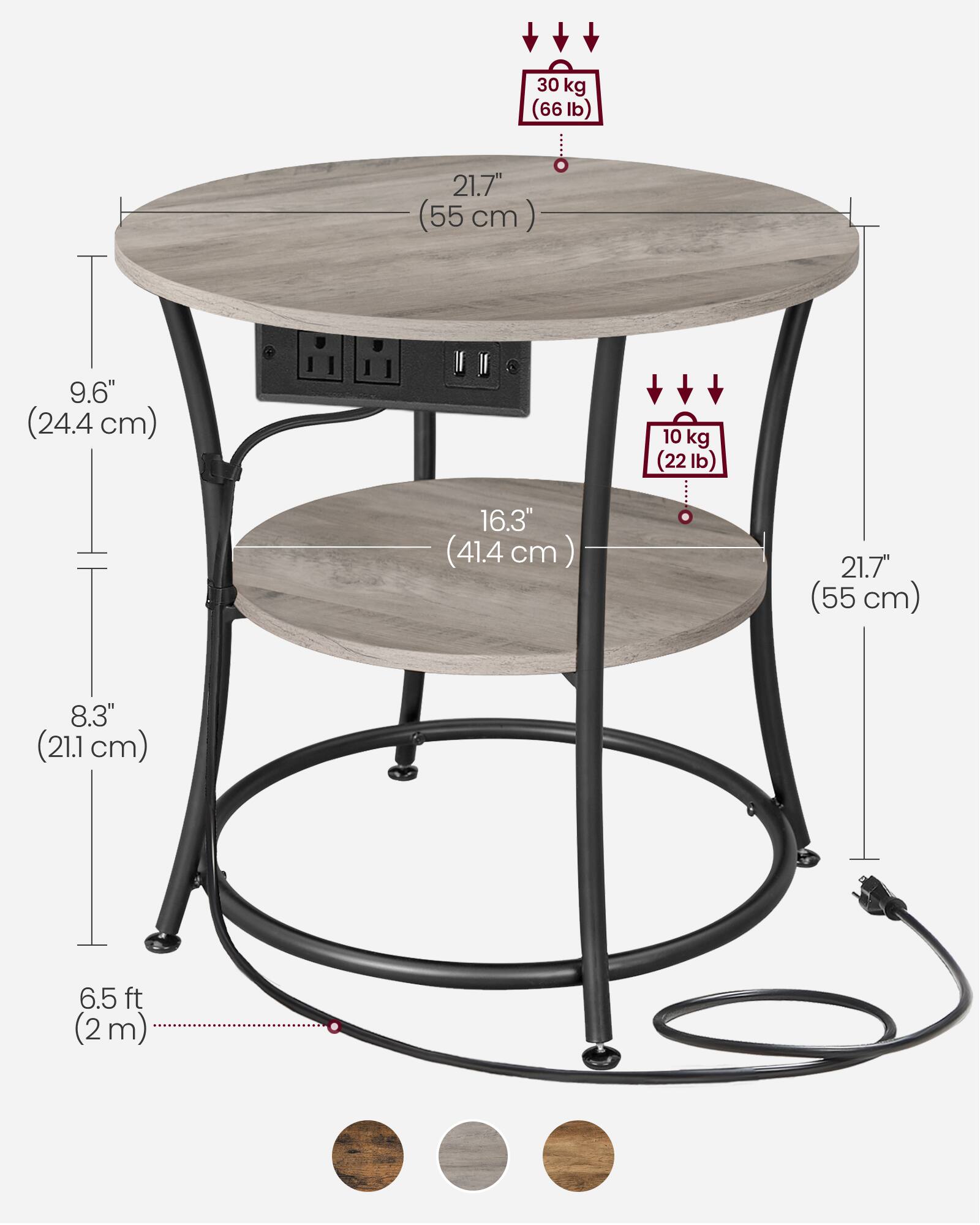 - 30 kg (66 lb)
- 21.7" (55 cm)
- 9.6" (24.4 cm)
- 10 kg (22 lb)
- 16.3" (41.4 cm)
- 8.3" (21.1 cm)
- 6.5 ft (2 m)