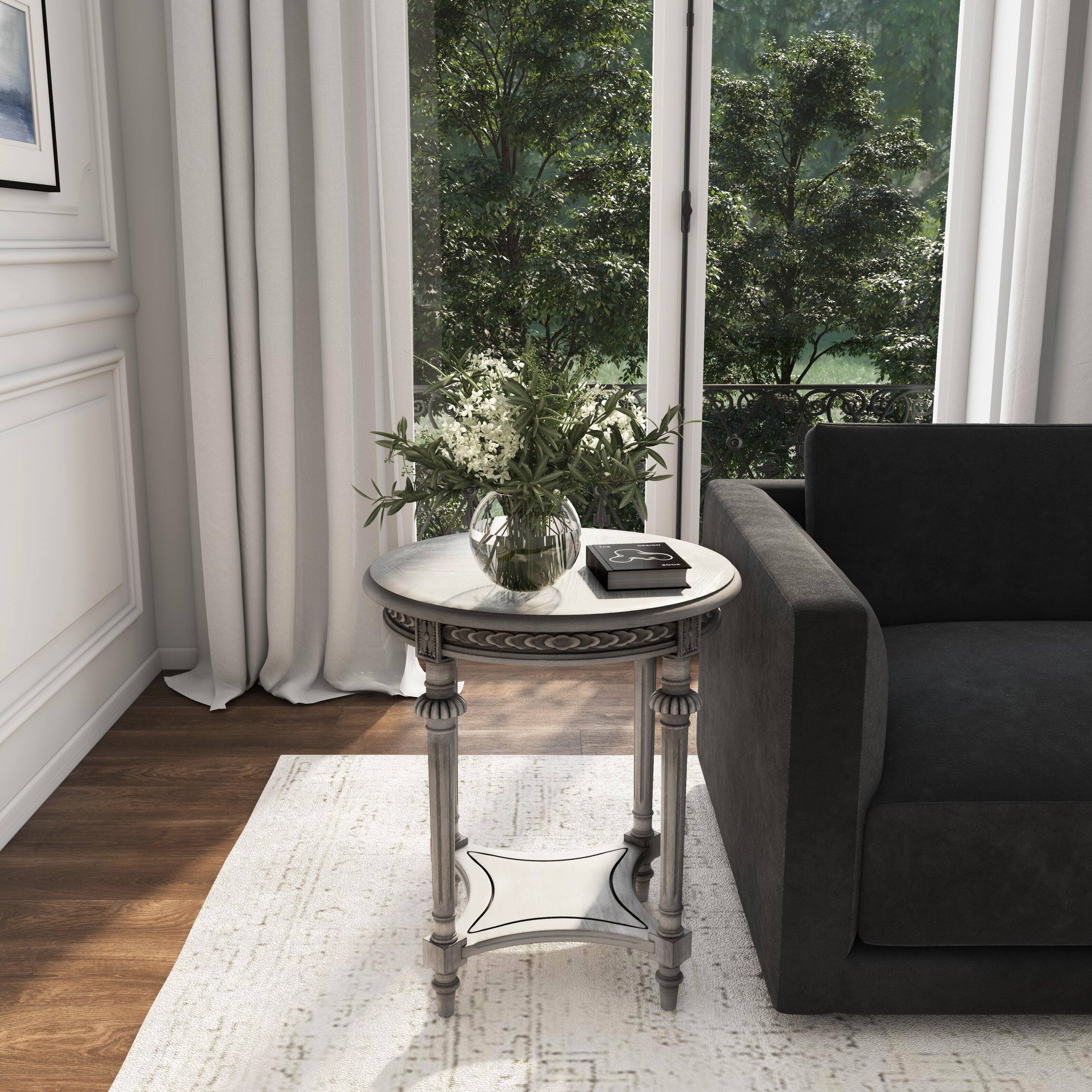 Alt View 7. Butler Specialty - Hellinger Round Lamp Table - Gray.