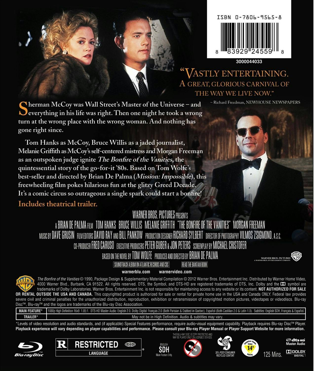 Back. Bonfire of the Vanities [Blu-ray].