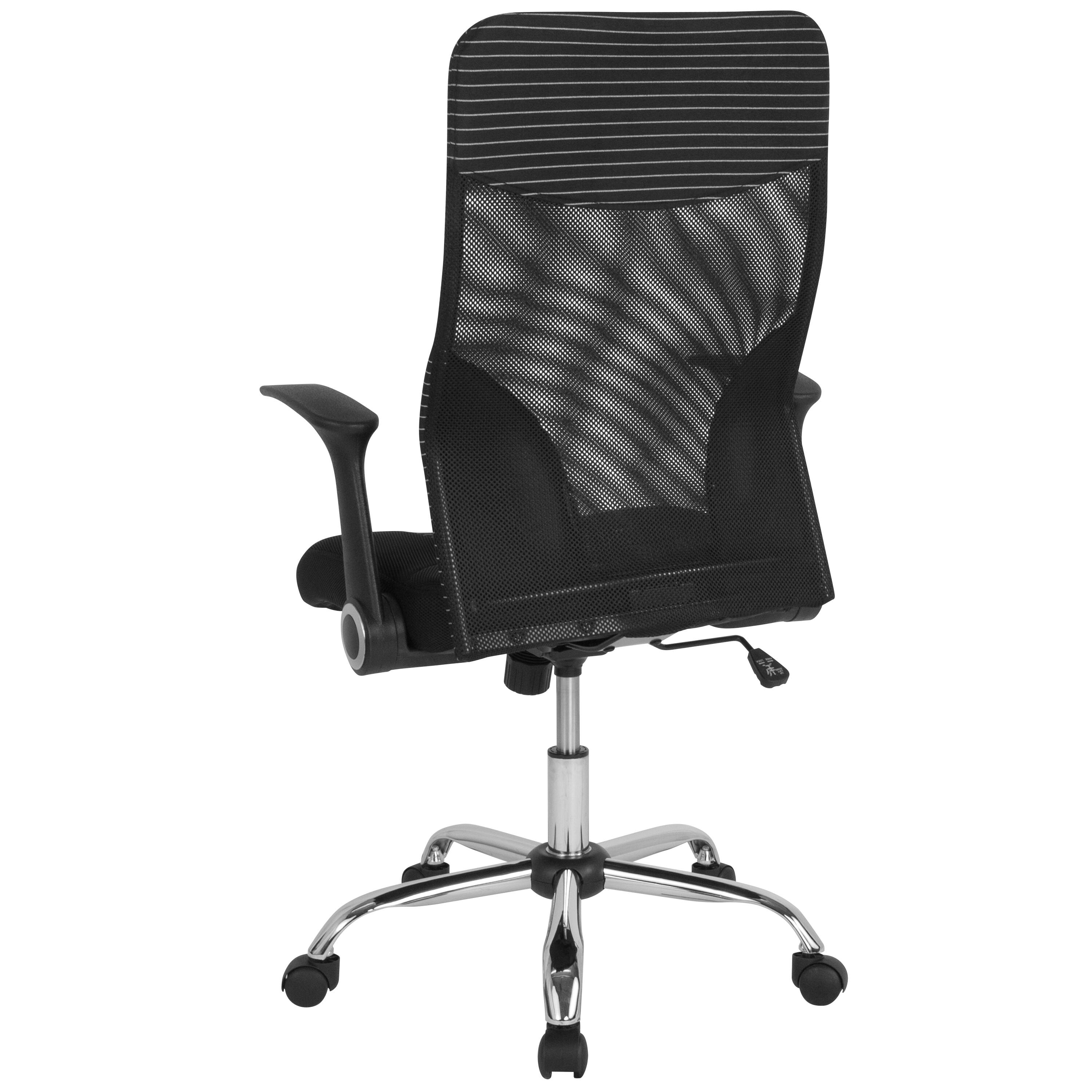 Alt View 5. Emma + Oliver - High Back Office Chair with Contemporary Mesh Design - Black and White.
