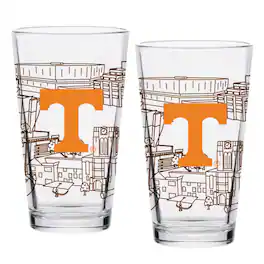 Indigo Falls - Tennessee Volunteers Two-Pack 16oz. Campus Line Art Pint Glass Set - Multicolor