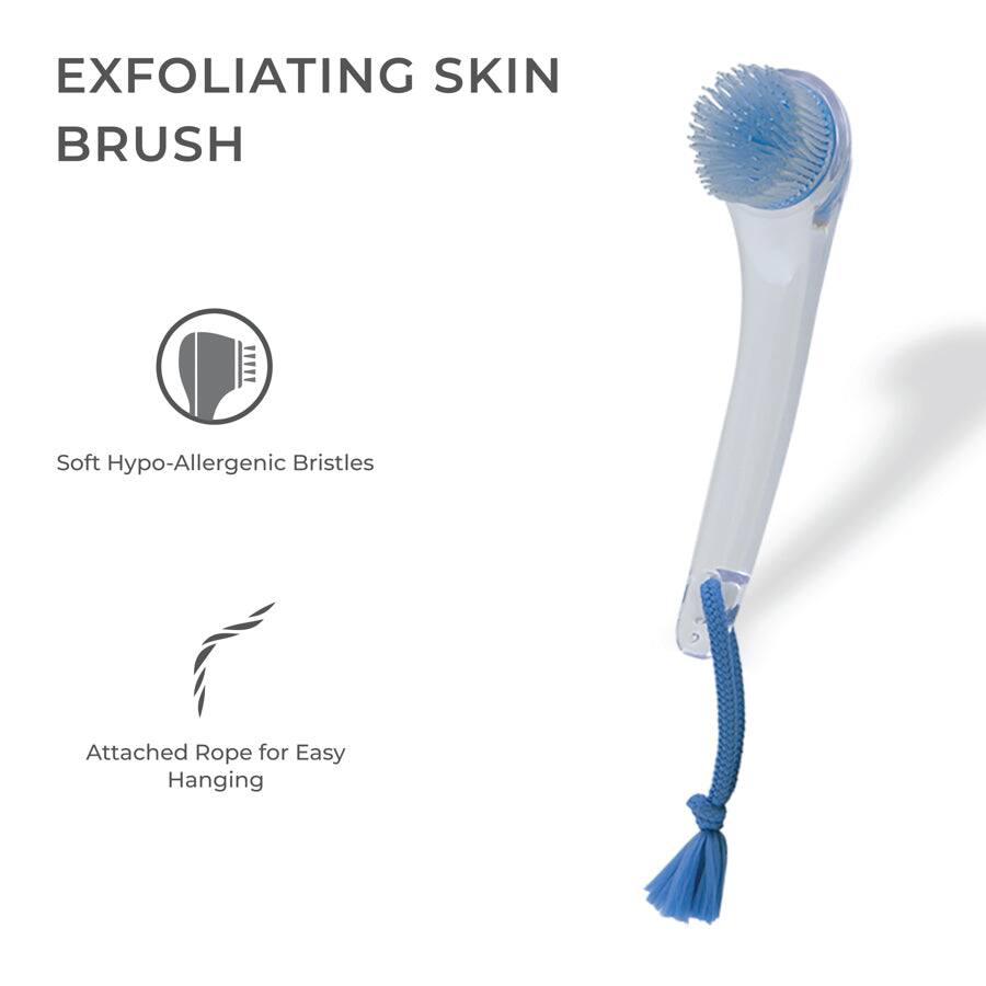 EXFOLIATING SKIN BRUSH

Soft Hypo-Allergenic Bristles

Attached Rope for Easy Hanging