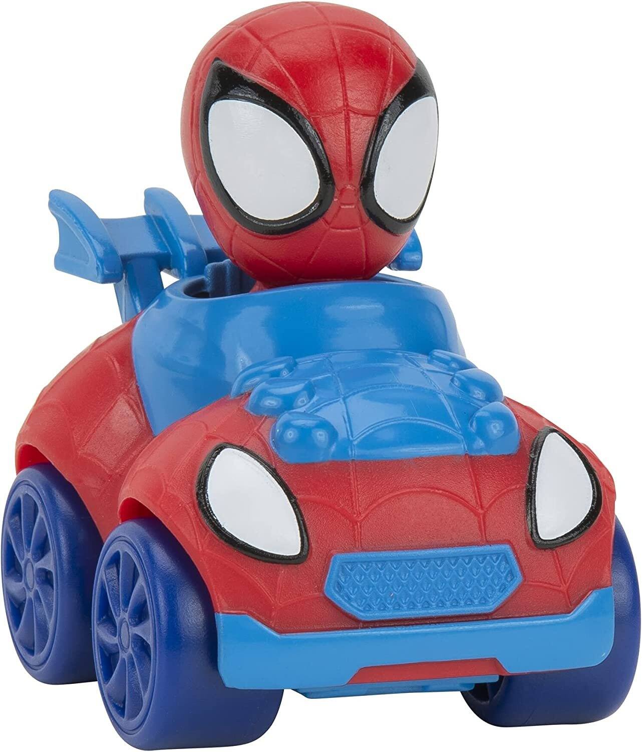 Angle. Jazwares - Marvel Spidey and His Amazing Friends 6-Pack Mini Vehicles Set, 2-Inch Toys, Spider-Man Character Cars - Multicolour.