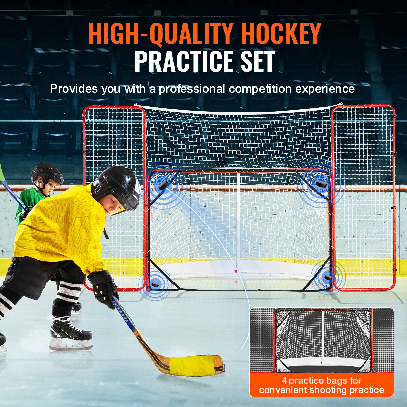 HIGH-QUALITY HOCKEY PRACTICE SET

Provides you with a professional competition experience

4 practice bags for convenient shooting practice