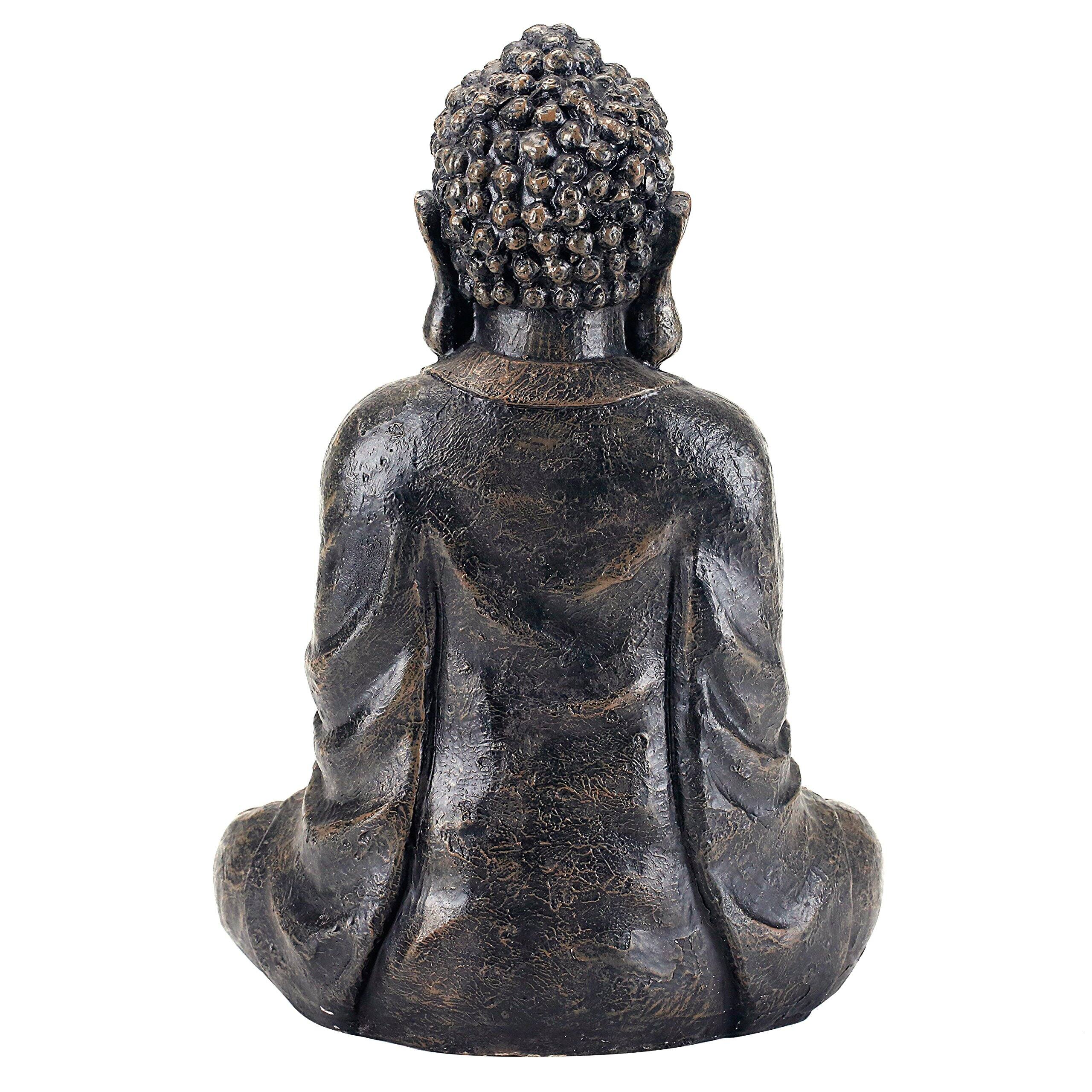 Alt View 4. Refined Abode Design - 11 Sitting Buddha Statue Gray Meditation Figurine For Zen Yoga Prayer Altar Garden Or Spiritual Home Decor.