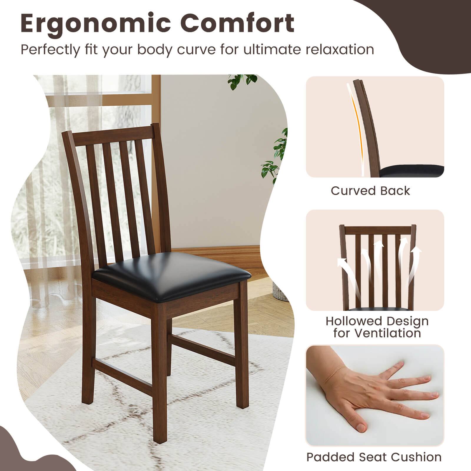 Ergonomic Comfort  
Perfectly fit your body curve for ultimate relaxation  

- Curved Back  
- Hollowed Design for Ventilation  
- Padded Seat Cushion