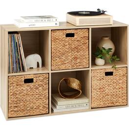 Best Choice Products - 6-Cube Bookshelf, 13.5in Display Storage System, Organizer w/ Removable Back Panels - Light Oak